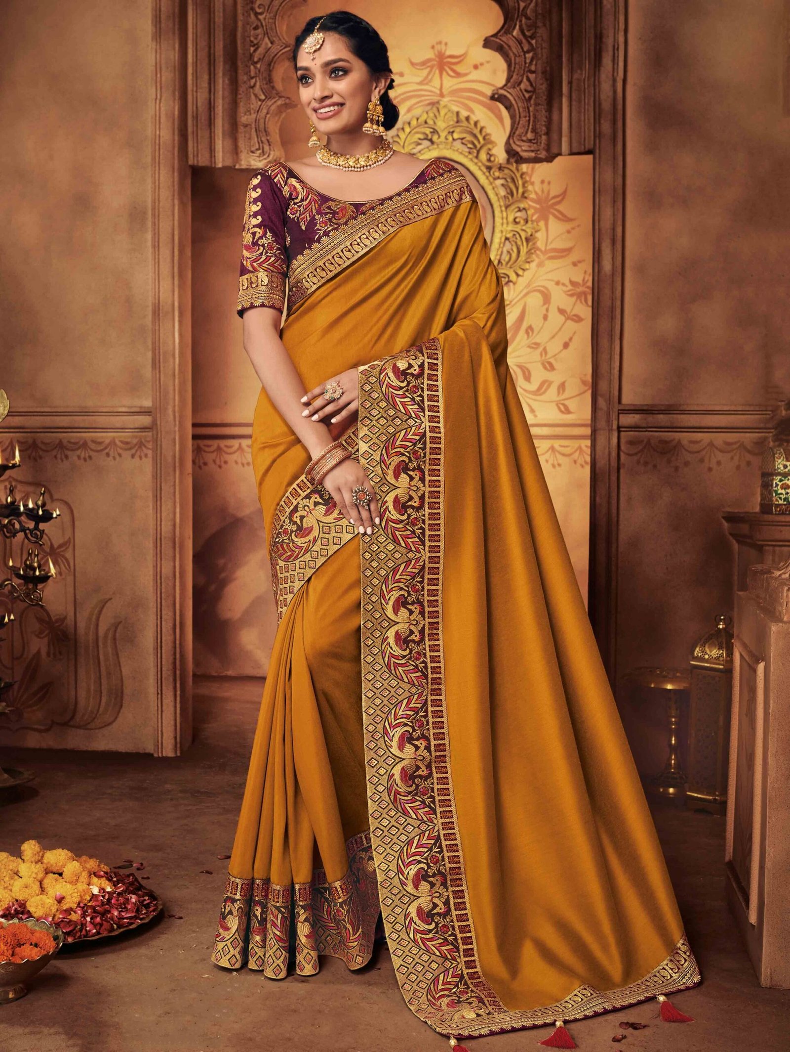 Golden saree